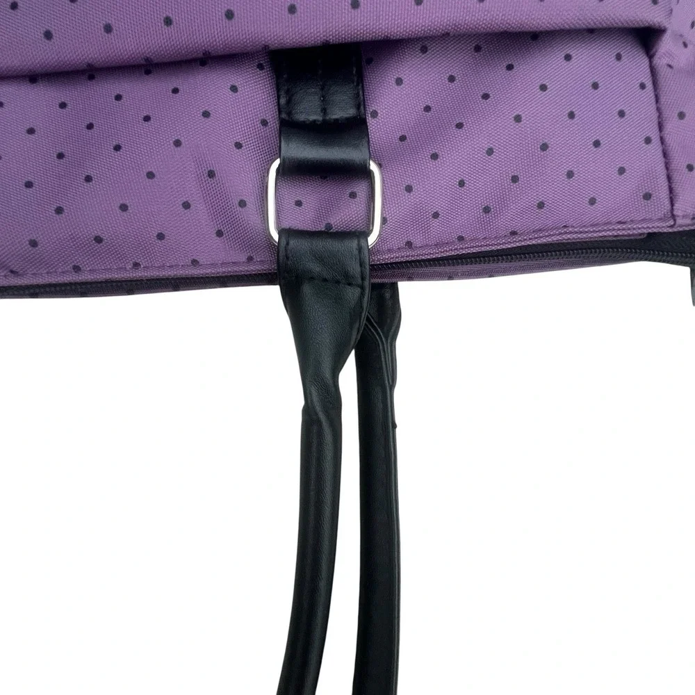 DTBG Laptop Computer Shoulder Bag Purse W/ Handles Purple Polka Dots